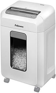 Fellowes 12 Sheet Paper Shredder for Office - Mini Cut Shredder with Auto Reverse & SafeSense Technology - Powershred 12Ms Office Shredder with 23L Pull-Out Bin - DIN Level P4 - Amazon Exclusive