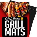 Chef Remi BBQ Grill Mats - Non-Stick Reusable Mats for Gas, Charcoal & Ovens