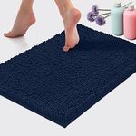 LuxUrux Bath Mat-Extra-Soft Plush Bath Shower Bathroom Rug,1'' Chenille Microfiber Material, Super Absorbent Shaggy Bath Rug. Machine Wash & Dry