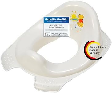 Perla Premium Kinder-Toilettensitz Disney Winnie Puuh para Niños Pequeños Estable Asiento de Inodoro con Anti-rutsch-funktion Perl Blanco con Único Grano Individual Agradable Efecto