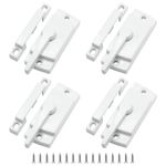 Uenhoy 4 Pack Cam Action Window Sash Locks for Double Hung Windows, Hole Center White Sash Window Locks for Vertical & Horizontal Sliding Windows