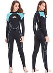 NeopSkin Wetsuits Women Men Youth 2mm Neoprene Wet Suits for Women in Cold Water Full Body Dive Suit for Diving Snorkeling Surfing Swimming Canoeing (Women's Black/Aquamarine, Women's Medium)