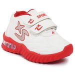 Prattle Foot Boys and Girls Stylish Sport, Running Shoe, Outdoor Shoes for Kids Casual LED Shoe for Kids, LED Shoe Velcro for Baby (T101)-NW-PFT101(1)-Red_4-4.5YR