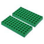 PATIKIL Vial Rack for 2ml Autosampler Vials, 2 Pack Vial Tray Holder 50-Well Stackable Test Tube Rack Vial Holder for Microcentrifuge Tubes, Green