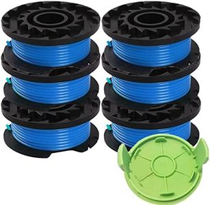 JOYCOLY Weed Eater String Replacement Spool Compatible with Greenworks 21332 21342 24V 40V 80V Cordless String Trimmer, 0.065 Inch Single Line Auto-Feed Spool, Model 29252 (6 Spool, 1 Cap) Blue