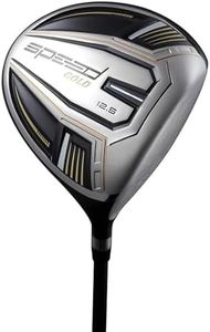 Speed System Golf Titanium Driver Golf Club, Loft Lightweight Graphite Shaft, Oversized Sweet Spot, Aerodynamic, USGA Conforming Mens Driver + Deluxe Headcover - Gold 12.5° Loft, Right