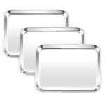 HaWare Mini Toaster Oven Tray Set of 3, Stainless Steel Cookie Baking Sheet Pan for Cooking/Baking/Serving - 23.7 x 17.7 x 2.5 cm, Healthy & Non Toxic, Mirror Finish & Dishwasher Safe