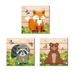 CAKIROTS 3D Woodland Nursery Decor for Bear Racoon and Fox Baby Boy Nursery Decor for Kids Bedroom, Baby Room Decor Gift