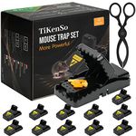 12 Pack Mouse Trap with 1 clamp Mouse Traps Indoor for Home Humane Mouse Traps with 12 Trap Sticky mice Traps and Powerful Mousetrap for Living Room Kitchen Garden Balcony