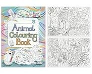 ihoot A6 Animal Colouring Books, Pack of 12 | Kids Colouring Books for Children, Party Bag Fillers for Kids | 16 Pages Each with Beautiful Illustrations Including Lions, Monkeys, Elephants and More