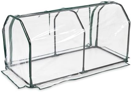 Costway Portable Mini Greenhouse, Small Garden Greenhouse w/ PE Cover & Zippered Roll-up Door, Indoor & Outdoor Waterproof Hot House for Vegetables, Flowers, Fruits, Herbs (Transparent)