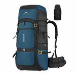 MOUNTILE ENDURO 55L Travel Backpack with Water Proof Rain Cover, Shoe Compartment - Camping Hiking Rucksack Trekking Bag (ENGLISHBLUE) - MTL05