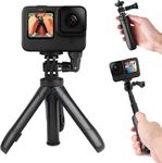 micros2u Extendable Selfie Stick for Gopro, Portable Vlog Selfie Stick Tripod Stand for Gopro Hero 13/12/11/10/9/8/7/6/5 Black/Gopro Max DJI Osmo Action Insta 360 AKASO Action Camera Accessory Kit