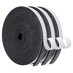 MAGZO Door Weather Stripping, 1/2 Inch W X 1/8 Inch T Window Door Seal Strip Soundproof, Total Length 50 Feet (16.5ft x 3 Rolls)