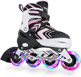 Nattork Adjustable Inline Skates for Kids with Full Light Up Wheels,Safe and Durable Inline Skates,Outdoor Blades Roller Skates for Boys and Girls,Beginners