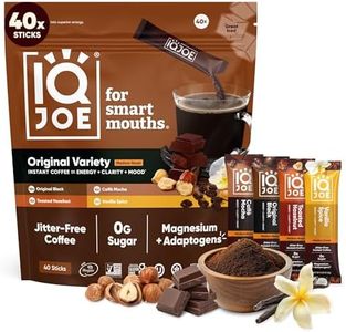 IQJOE Mushroom Coffee Packets (40 Servings) Lion’s Mane, Magtein Magnesium, Antioxidants, Adaptogens - Variety Pack - Instant Coffee for Focus, Clarity, Mood, Energy Boost - Sugar Free, Keto, Vegan