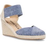 Anne Klein Women's Zoey Wedge Sandal, Denim, 6 UK