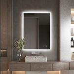 furduzz LED Bathroom Vanity Mirror with Backlit 36x28 Inch, Wall Mounted Mirror with LED Lights, Adjustable Light, Anti Fog, Memory Dimming Function, Vertical & Horizontal