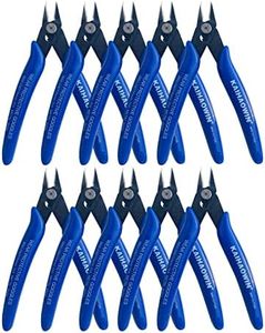 Small Wire Cutters 10 Pack- KAIHAOWIN 170 Wire Flush Cutters Wire Clippers Nippers Clean Cut Pliers Side Cutter Diagonal Cutting Pliers for Electronic Floral Heating Wire Model Sprue Soft Copper, Blue