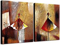 Wieco Art - Ballet Dancers 2 Piece Modern Decorative artwork 100% Hand Painted Contemporary Abstract Oil paintings on Canvas Wall Art Ready to Hang for Home Decoration