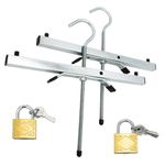 Savieva Ladder Clamps - Heavy Duty Ladder Roof Rack Clamp Clamps with 2 Free Padlocks, 2 Pack Locks Lockable Safe Ladders Universal Roof Rack Clamp Locks for Car or Van 44.5x39.5x20cm