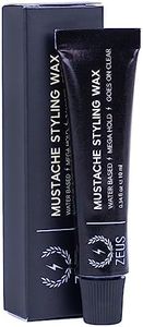 ZEUS Mustache Styling Wax, Mega Hold Water Based Mustache Wax for Men (SINGLE)