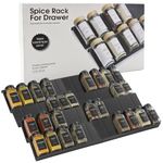 TPTGIAR Spice Drawer Organiser 8PCS 11.5×23cm Patchworkable Spice Rack for Drawer Spices Organiser Shelves for Cupboards Black Seasoning Organizer for Drawers and Cabinets Spices Sorting