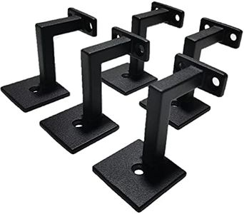 Langdoly Square Handrail Brackets for Staircase Stair Railing Brackets with Screws Textured Black (Pack of 5) (Textured Black) (5, Textured Black)