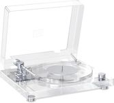 Vintage Vinyl Record Player, Bluetooth 5.3 Turntable with Built-in Preamp,Premium Carbon Fiber Tonearm, Acrylic Anti-Vibration Platter, Dual Speed, RCA & SPDIF Optical Outputs for Audiophile Sound