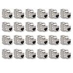 kwmobile Keystone Module Jacks - 24 Piece CAT6A Shielded Keystone Jack RJ45 Cat 6A Ethernet Module 10 Gbit with Shielded Metal Housing