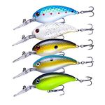 HENGJIA Crankbait Bass Fishing Lures with Nice Packing, Shallow Deep Diving Crankbaits Swimbaits Wobble, for Trout Bass Pike Walleye Crappie Freshwater Saltwater