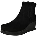 LoudLook Ladies Ankle Chelsea Boots | Women Platform Shoes | Ladies Zip Boots | Women Winter Shoes | Ladies Warm Boots | Women Wedge Heel Shoes | Ladies Faux Suede Boots Sizes Black Suede 6