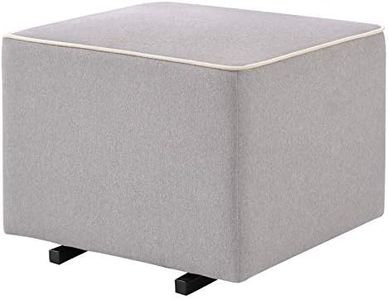 DaVinci Universal Gliding Ottoman in Grey with Cream Piping, Greenguard Gold & CertiPUR-US Cerified