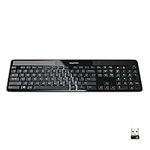 Logitech K750 Wireless Solar Keyboard for Windows, 2.4GHz Wireless with USB Unifying Receiver, Ultra-Thin, Compatible with PC, Laptop - Black