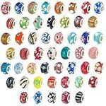 GraceAngie 100pcs Lot Lampwork Murano Glass European Mix Beads Compatible with Most Major Charm Bracelets