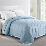 puredown® Down Blanket for All Seasons - Soft Lightweight Bed Blanket with Satin Trim, Winter Sky, Full/Queen Size (90"X90")