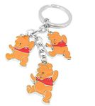 Key Era Pooh Metal Keychain/Keyring Friendship Velentine Birthday Gift (Yellow/Red)