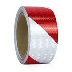 XFXIA Reflective Tape 20m*5cm Reflective Warning Sticker High intensity self-adhesive Safety Tape for Vehicles Car Trailers Night, Reflector Tapes for Road Facilities Safety Reminder red and white