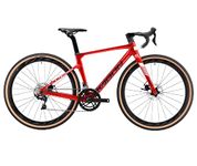 Carbon Gravel Road Bike, KABON T800 Carbon Fiber Frame 700C Road Bike with 18 Speeds Drivetrain, Integrated Carbon Handlebar, Disc Brakes Racing Bicycle for Men/Women (56cm, Red)