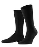 Falke Airport Mid-Calf Men's Business Dress Socks (Black, 11-12)