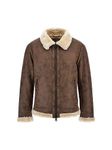 GUESS Men's Shearling Jacket with Classic Collar | Brown | S | 7622336690309