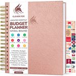 Clever Fox Budget Planner – Coiled Budget Book with Colorful Spacious Pages, Monthly Financial Planner, Budgeting Organizer & Expense Tracker Notebook, Finance Journal, 8x9.5 Hardcover – Rose Gold