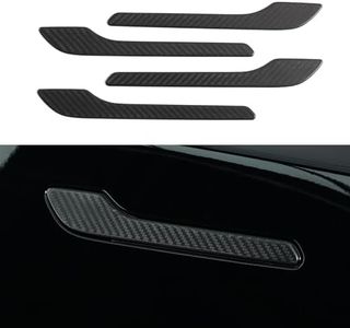 MEWANT Matte Real Carbon Fiber Door Handle Covers for Tesla Model 3 Highland 2017-2024 / Model Y 2020-2023 4PCS Door Handle Protector Covers Exterior Accessories