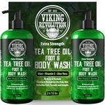 Viking Revolution - Mens Body Wash - Tea Tree Oil - Body Wash Men - Shower Gel Men - 2 Pack, 24 Oz / 355ml Each