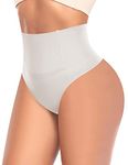 Riseholy Tummy Control Thong Shapewear for Women Body Shaper Underwear Seamless Waist Trainer Panties (#A1 White-Basic,XX-Large)