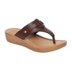 BELLA by Labella Women Fashion Platform Thong Brown Sandal | Durable | Stylish | Comfortable | Slip Resistant | Lightweight and Breathable | 2 UK