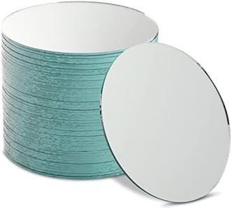 Juvale 50-Pack of Small Round Mirrors for Crafts, 4-Inch Glass Tile Circles for Wall and Table Decor, Mosaics, DIY Home Projects, Decorations, Arts and Crafts Supplies