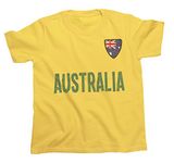 buzz shirts Australia - Boys or Girls Childrens Country Name and Badge Football Fan Organic Cotton T-Shirt