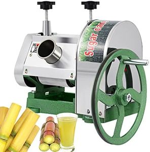 Samger Manual Sugar Cane Juicer Machine Stainless Steel Sugar Cane Juicer Press 110LBS Output per Hour with 2" Large Inlet, 3 Steel Rollers, Handwheel, Sugar Cane Juice Squeezer for Homes and Shops