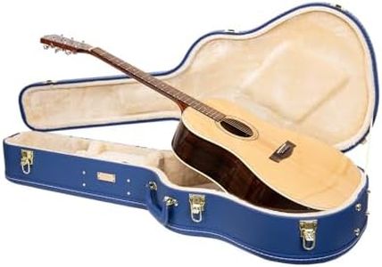 Crossrock Wooden Dreadnought Acoustic Guitar Case for Gibson J-45 / Martin D-Style | Vibrant Blue Faux Leather, Beige Plush Interior & Lock – Designer Series(CRW520DVB)